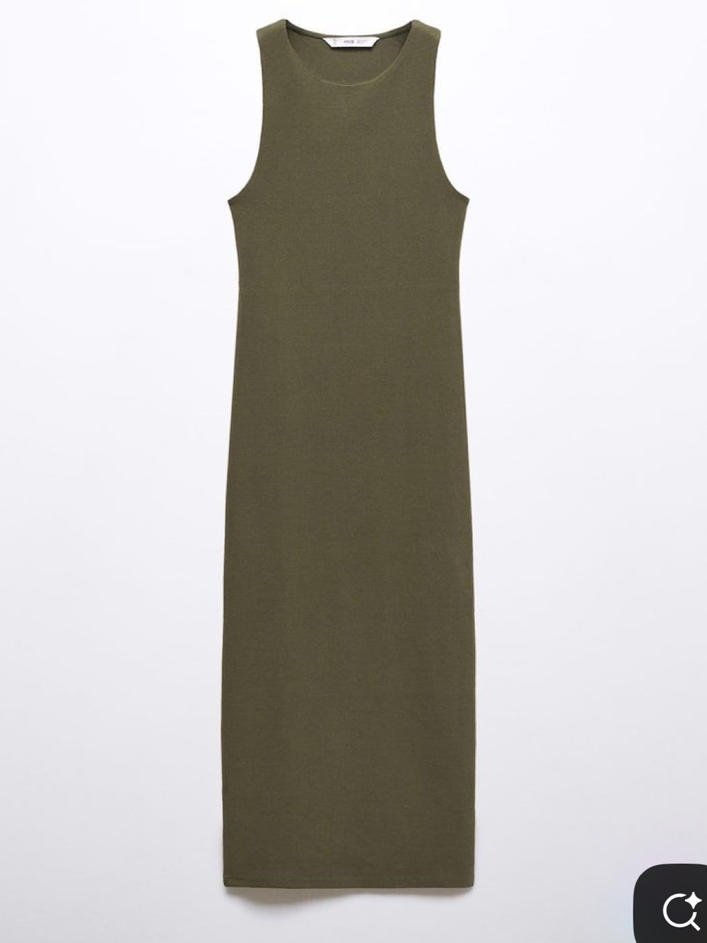 Mango Sleeveless Midi Dress in Olive